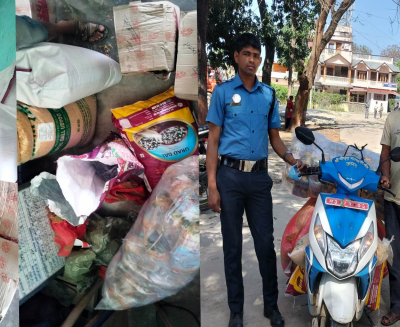 कञ्चनपुर। कञ्चनपुरमा सोमबार साँझ स्कुटी सहित अवैधसमान बरामद गरिएको छ। कञ्चनपुरको ईलाका प्रहरी कार्यालय झलारीबाट खटीएको प्रहरी टोलीले शुक्लाफाँटा नगरपालीका ११ त्रिवेणी चोकबाट अवैधसमानसहित म ३ प १०६ नम्बरको स्कुटी बरामद गरेको हो।  ADVERTISEMENT  अवैध रुपमा भन्सार छली चोरीनिकासी भईरहेको भन्ने सुचनाको आधारमा प्रहरीले सो स्थानबाट स्कुटीमा लोड गरीराखिएका २१ हजार ८ सय मुल्यका दाल, कुरमुरे ,तिल, जिरा लगायतका अबैध मालसमान र स्कुटी बरामद गरिएको कञ्चनपुर प्रहरीले जनाएको छ। जम्मा १लाख २१ हजार ८ सय मुल्यका उक्त अवैध साम